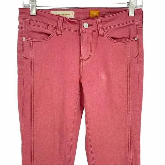 Pilcro And The Letterpress Pants Women's 25P Pink Denim Fit Slit Hem Crop Jeans - Picture 4 of 12